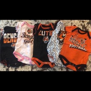 Cincinnati Bengals baby girl onesies lot